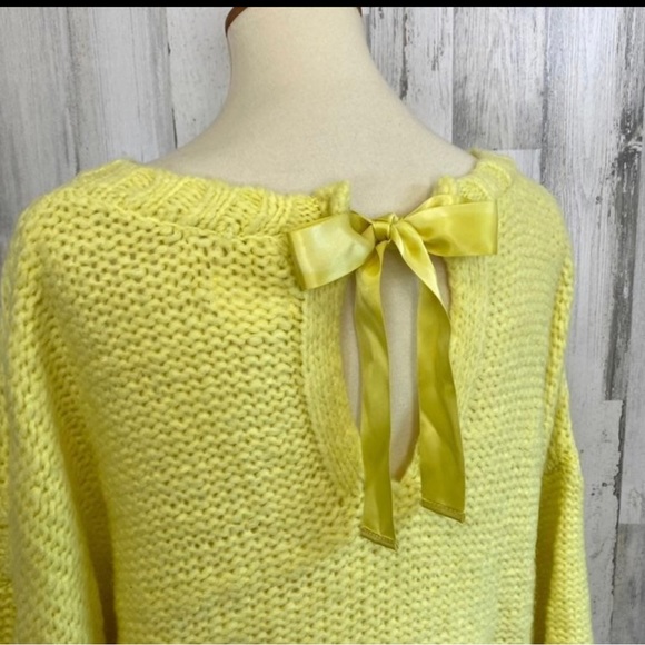 2X Host Pick! NWT Anthropologie Maeve Cecile Bow Back Sweater SZ L - Picture 6 of 8